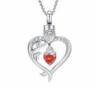 Oinsi Heart Cremation Jewelry Crystal Butterfly Urn Necklace for Ashes Stainless Steel Ash Necklace Memorial Keepsake Lokets for Ashes for Women, Stainless Steel, No Gemstone