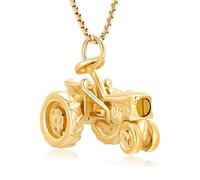 Oinsi Men Keepsake Jewelry Stainless Steel Farm Tractor Cremation Necklace For Ashes For Dad Memorial Urn Necklace Pendant, 316L, Crystal
