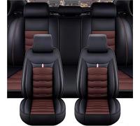 OINTJWWO 5 Seats Full Set Car Seat Covers for Peugeot 3008 GT Line 2018-2022, Leather Front Rear Seats Cushions Protectors Waterproof Breathable All-Weather Use Seat Cover Set,E/Black-Coffee