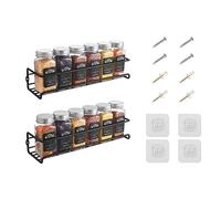 Oinvs 2-Tier Spice Rack Wall Mounted,Spice Rack/Kitchen Shelves Wall Mounted,Seasoning Organizer for inside Cupboard,Condiment Holder with Clear Sticker and Two Types of Screws
