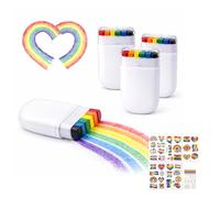 Oiomniv 4 Pack Pride Face Paint Stick with Pride Tattoos, Rainbow Face & Body Paint for LGBTQ Pride Parade, Gay Pride Makeup, Pride Month Accessories, Rainbow Flag Face Paint, Easy Wash, Skin Safe