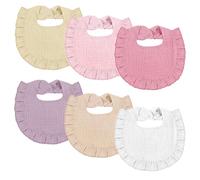 Oiomniv Baby Bibs, Muslin Dribble Bibs Bandana Drool Bibs Soft 100% Cotton Adjustable Unisex for Newborn, Toddler, Infant 0-24 Months 6-Pack for Drooling Teething