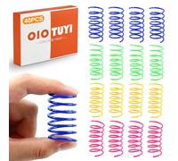 OioTuyi 40 Pcs Cat Springs, Interactive Colorful Toys for Kittens, Durable Plastic Spiral Cat Toy