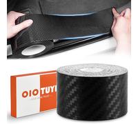 OioTuyi Car Door Sill Protector Carbon Fiber Wrap Film, Scuff Cover Black, Universal Bumper Protector, LED Door Sill, Add-on Magnetic, for Car/SUV/Truck, 5CM*5M