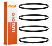 OioTuyi Pack of 4 Black Sports Hair Bands for Boys Men and Women: Elastic Non-Slip Headbands for Football, Yoga, Running - Thin & Comfortable