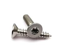 oipwtfbq 5/10pcs M4 M5 M6 Length 8-60mm 304 Stainless Steel Six Lobe Torx Flat Countersunk Head Security Self-tapping Wood Screw (Color : 60mm, Size : 5pcs M6)