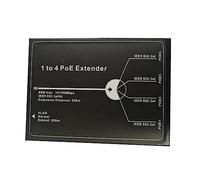 Oiqippnbv 1 to 4 PoE Extender 4 Port PoE Extender IEEE802.3At Poe Extender Max Extend 250M 65W Max for Ip Camera 10/100M