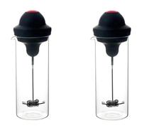 Oiqippnbv 2PCS Milk Frother Electric Frother Coffee Frother Blender Battery Egg Beating Cup Black ABS