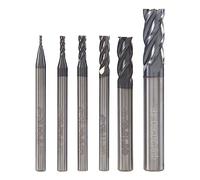 Oiqippnbv 6Pcs 4 Flutes End Mills Set for Steels Square CNC Carbide Milling Cutter Spiral Router Bits Dia(1 2 3 4 6 8mm)