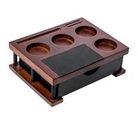 Oiqippnbv Espresso Tamping Station Coffee Base Storage Board Multifunctional Solid Wood Powder Pressing Stand Wooden Espresso Machine Accessories B