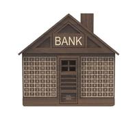 Oiqippnbv House Shape Wooden Money Box with Counter Wooden Crafts Money Saving Box Portable Coin Bank Brown Money,1000 Easy Install