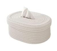 Oiqippnbv Rattan Rope Woven Tissue Box Table Decor inLiving Room Clutter Storage forDesk B