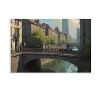 OIQUTGNG A Bridge Between Eras Canvas Poster Wall Art Print Picture Paintings 08x12inch(20x30cm)