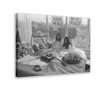 OIQUTGNG Bed Peace John Lennon And Yoko Ono Canvas Poster Bedroom Decor Landscape Decor Gift 24x36inch(60x90cm)