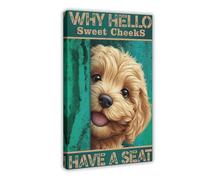OIQUTGNG Why Hello Sweet Cheeks Canvas Poster Bedroom Decor Landscape Decor Gift 24x36inch(60x90cm)
