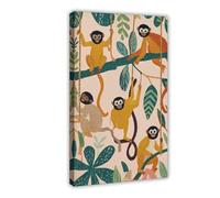 OIQUTGNG Zoo Poster, Monkey Print, Canvas Poster Bedroom Decor Landscape Decor Gift 08x12inch(20x30cm)