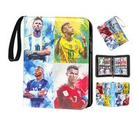 Oirigaga Football Trading Card Album 4 Compartments Football Cards Scrapbook Collector Book with Zip Carry Handle and 50 Sleeves for 400 Cards Sports Cards Book Folder Folder Folder