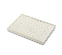 Oirlv 24 Grids Velvet Necklace Tray Stackable Beige Necklace Storage & Display Tray for Necklaces, Pendants, Bracelets, 35x24x3cm