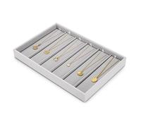 Oirlv 6 Sections Necklace Display Tray Stackable Jewellery Organiser Trays Velvet Liner Jewellery Drawer Organiser Holder Earring Ring Necklace Bracelet Display Showcase