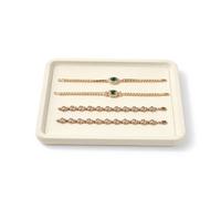 Oirlv Beige Jewellery Tray Microfiber Jewellery Storage & Display Tray | 18x20x1.5cm, for Rings, Watches & Earrings Organiser for Dressers, Bedside Tables