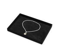 Oirlv Black Jewelley Storage Diplay Tray Velvet Jewellery Tray for Necklace Ring Earring Watch Storage and Display