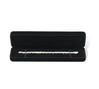 Oirlv Black Rounded Corner Necklace Box Velvet Long Chain Storage Box for Valentine’s Day, Anniversaries, Birthday and Christmas