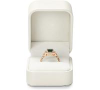 Oirlv Cream Ring Box Elegant Round Corner Design for Engagement, Wedding & Anni