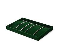 Oirlv Dark Green Stackable Necklace and Bracelet Tray Soft Microfiber Jewellery Tray Perfect for Dressing Tables, Jewellery Shops, and Gifts