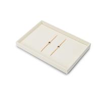 Oirlv Elegant Beige Velvet Jewellery Tray Stackable Jewellery Storage & Display Tray for Rings, Necklaces, Watches, and More