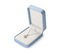 Oirlv Elegant Blue Necklace Box with Velvet Lining 7x10.3x3.3cm Jewellery Storage Case for Necklaces & Pendants