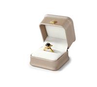 Oirlv Elegant Champagne Gold Ring Box for Engagement & Wedding Compact Ring Gift Box for Proposal, Anniversary, and Special Occasions