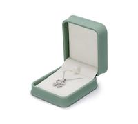 Oirlv Elegant Necklace Box in Matcha Green Soft Velvet Lined Necklace Storage Case for Gifts & Travel, Compact 7.3x8.3x3.5cm