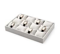 Oirlv Elegant Sackcloth Jewellery Storage & Display Tray with 3 Removable Trays Multipurpose Jewellery Organiser for Home & Gift