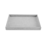Oirlv Elegant Stackable Jewellery Tray Grey Velvet Storage & Display Tray for Rings, Necklaces & Watches, 35x24x3cm