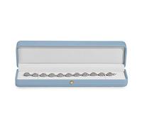 Oirlv Luxury Blue Necklace Box with Microfiber Lining Long Chain Storage Case for Gifts Weddings & Home Organisation Elegant 21.5x5.5x3.5cm Pendant Gift Box