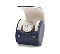 Oirlv Luxury Navy Blue Watch Box Single Watch Storage Case with Removable Pillow Compact Travel Organiser