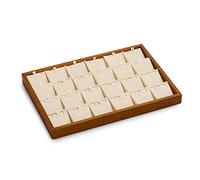 Oirlv Luxury Wooden Necklace Tray with Cream Velvet Lining Elegant Jewellery Storage & Display Tray for Chains, Pendants