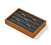 Oirlv Luxury Wooden Ring Display Tray Spacious 15.2x10.2x2.5cm Ring Storage Tray for Multiple Rings, Premium Jewellery Organiser for Home & Retail Use