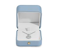 Oirlv Modern Blue Necklace Box with Soft Microfiber Lining Luxury Pendant Storage Case for Gifts Weddings & Daily Use Compact 7x7x4.5cm Necklace Gift Box