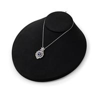 Oirlv Necklace Stand Bust Velvet Jewellery Display Necklace Display for Vendors Display Pendant Display Stand Black