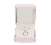 Oirlv Pink Necklace Box Elegant Pendant Gift Box Necklace Storage Box for Wedding,Proposal,Anniversary,Valentine's Day,Shopping Mall Counter Jewellery Display…