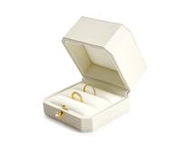 Oirlv Ring Storage Box PU Leather Double Ring Box for Proposal, Engagement, Weddings, Birthday, and Anniversary