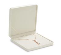 Oirlv Velvet Big Necklace Box White Jewelry Case Pendant Necklace Gift Box for Anniversaries, Weddings or Birthdays