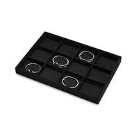 Oirlv Velvet Jewellery Storage Tray 12 Grids Jewellery Tray for Ring Earring Necklace Bracelet Organiser and Display
