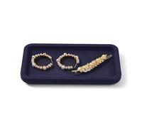 Oirlv Velvet Jewellery Tray Blue Jewellery Storage Tray for Necklace Ring Earring Storage and Display