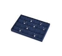 Oirlv Velvet Necklace Display Tray Dark Blue Jewellery Storage Tray for Necklace Pendant Long Chain Storage and Display