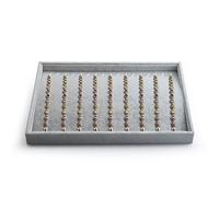 Oirlv Velvet Necklace Display Tray Stackable Jewellery Tray Grey Jewellery Organiser for Necklace Pendant Long Chain Organiser ang Display