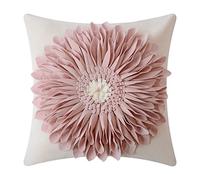 OiseauVoler Decorative Throw Pillow CoversHandmade 3D Flower Cushion Cover Cases Accent Pillowslip Square Gift Home Sofa Car Bed Room Decor 18 x 18 Inch Rose Gold