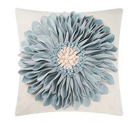 OiseauVoler Handmade Throw Pillow Covers 18x18 Inch Blue 3D Sunflower Cushion Covers Decorative Pillowcases Couch Living Room Farmhouse Decor