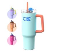 OISIZ 40oz Tumbler with Handle Water Bottle with Straw Lid 1200ml Stainless Steel Drink Cup Reusable Insulated Vacuum Cup Travel Coffee Mug Travel Cup Cupholder Friendly,Leak Proof,Keep Cold for 32Hr